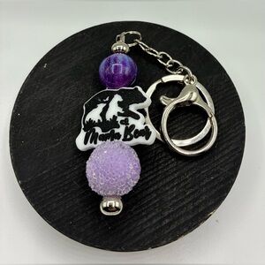 Purple Mama Bear Keychain